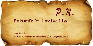 Pakurár Maximilla névjegykártya